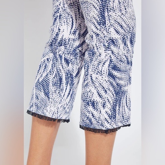 Lysse Palm Print Crop Pants | Size L | Travel Resort Linen Look Stretch NWT - Picture 5 of 10